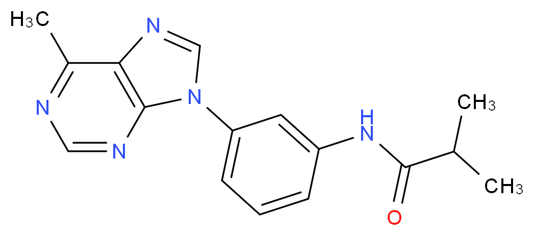 2-methyl-N-[3-(6-methyl-9H-purin-9-yl)phenyl]propanamide_分子结构_CAS_)