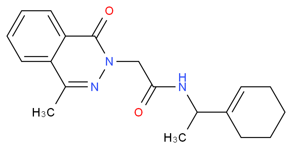 N-[1-(1-cyclohexen-1-yl)ethyl]-2-(4-methyl-1-oxo-2(1H)-phthalazinyl)acetamide_分子结构_CAS_)