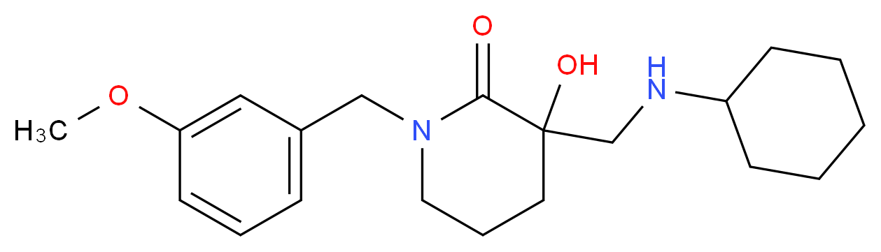 3-[(cyclohexylamino)methyl]-3-hydroxy-1-(3-methoxybenzyl)-2-piperidinone_分子结构_CAS_)