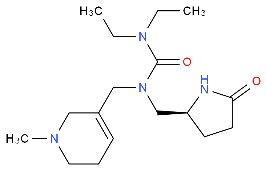 N,N-diethyl-N'-[(1-methyl-1,2,5,6-tetrahydropyridin-3-yl)methyl]-N'-{[(2S)-5-oxopyrrolidin-2-yl]methyl}urea_分子结构_CAS_)