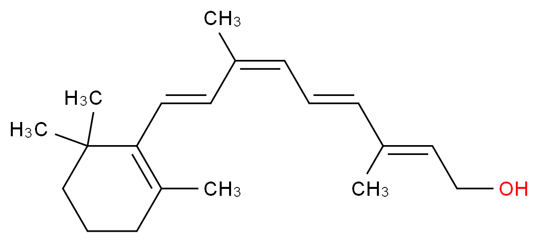 (2E,4E,6Z,8E)-3,7-dimethyl-9-(2,6,6-trimethylcyclohex-1-en-1-yl)nona-2,4,6,8-tetraen-1-ol_分子结构_CAS_22737-97-9