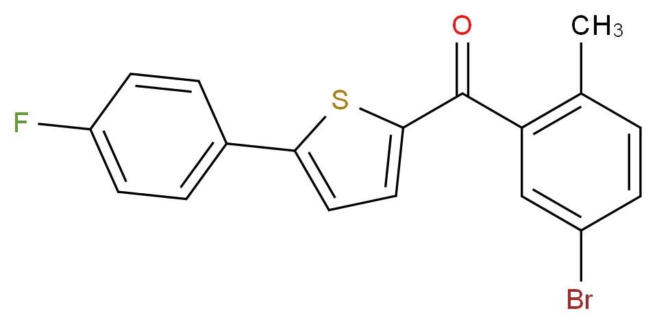 (5-bromo-2-methylphenyl)[5-(4-fluorophenyl)thiophen-2-yl]methanone_分子结构_CAS_1132832-75-7