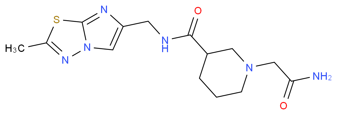 1-(2-amino-2-oxoethyl)-N-[(2-methylimidazo[2,1-b][1,3,4]thiadiazol-6-yl)methyl]piperidine-3-carboxamide_分子结构_CAS_)