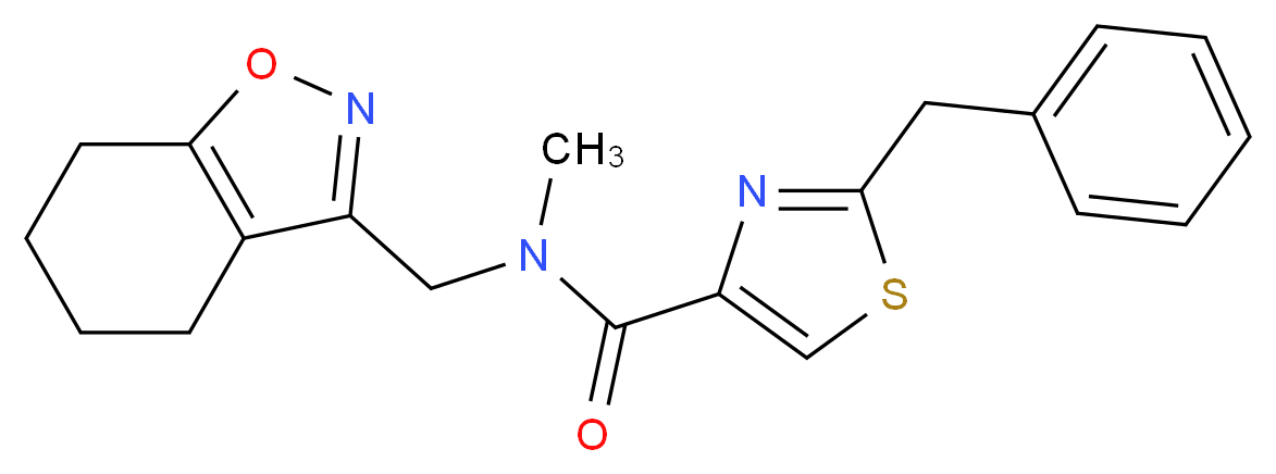 2-benzyl-N-methyl-N-(4,5,6,7-tetrahydro-1,2-benzisoxazol-3-ylmethyl)-1,3-thiazole-4-carboxamide_分子结构_CAS_)