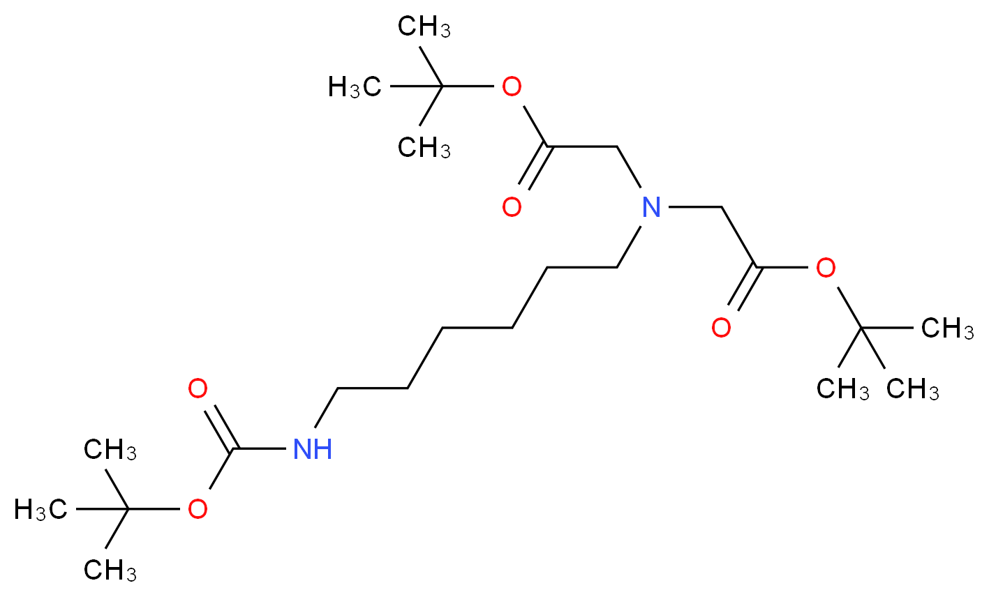 Bis(tert-butyl)-N-boc-aminohexyliminodiacetate_分子结构_CAS_1076199-10-4)