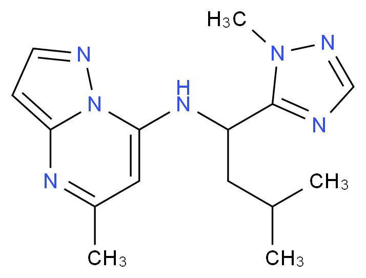 5-methyl-N-[3-methyl-1-(1-methyl-1H-1,2,4-triazol-5-yl)butyl]pyrazolo[1,5-a]pyrimidin-7-amine_分子结构_CAS_)