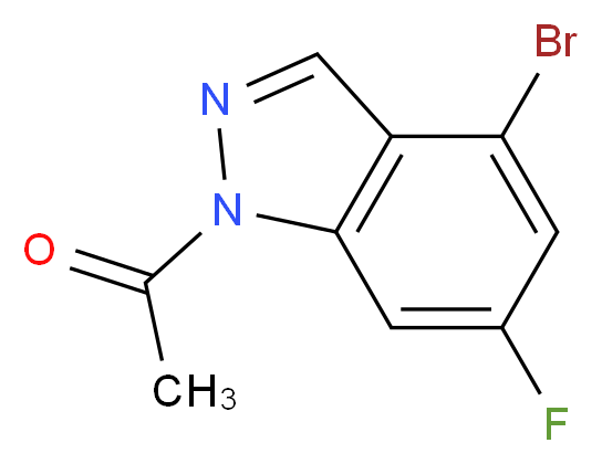 1-(4-BroMo-6-fluoro-1H-indazol-1-yl)ethanone_分子结构_CAS_1333222-13-1)