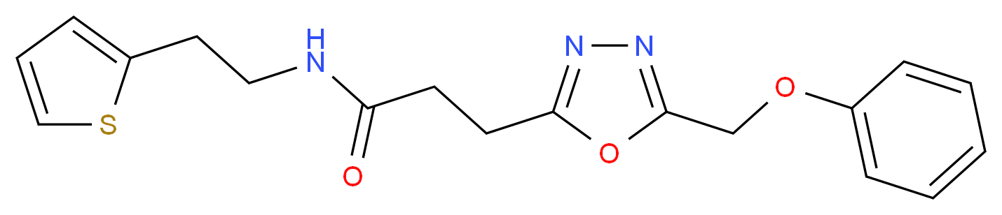3-[5-(phenoxymethyl)-1,3,4-oxadiazol-2-yl]-N-[2-(2-thienyl)ethyl]propanamide_分子结构_CAS_)