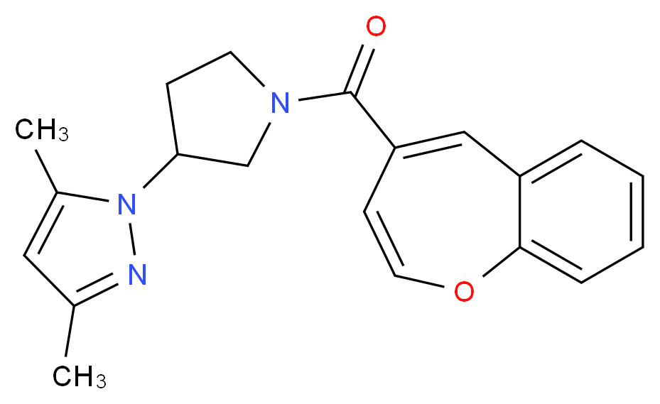 1-[1-(1-benzoxepin-4-ylcarbonyl)-3-pyrrolidinyl]-3,5-dimethyl-1H-pyrazole_分子结构_CAS_)