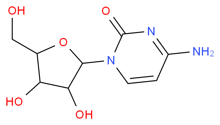 4-amino-1-[3,4-dihydroxy-5-(hydroxymethyl)oxolan-2-yl]-1,2-dihydropyrimidin-2-one_分子结构_CAS_65-46-3