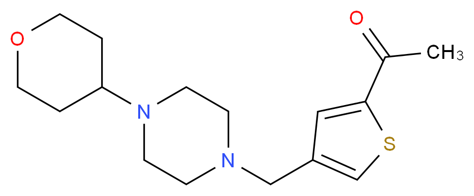 1-(4-{[4-(tetrahydro-2H-pyran-4-yl)piperazin-1-yl]methyl}-2-thienyl)ethanone_分子结构_CAS_)