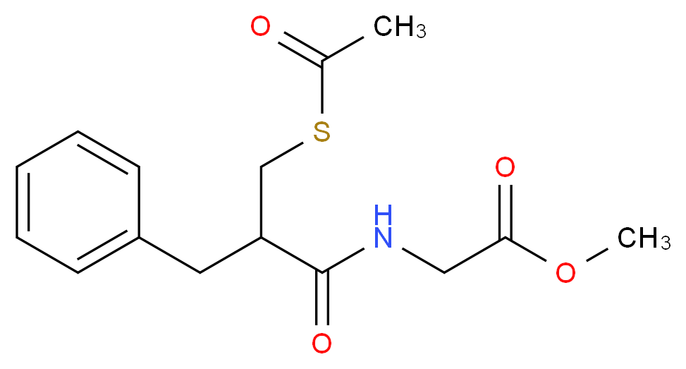 methyl 2-{2-[(acetylsulfanyl)methyl]-3-phenylpropanamido}acetate_分子结构_CAS_81110-05-6