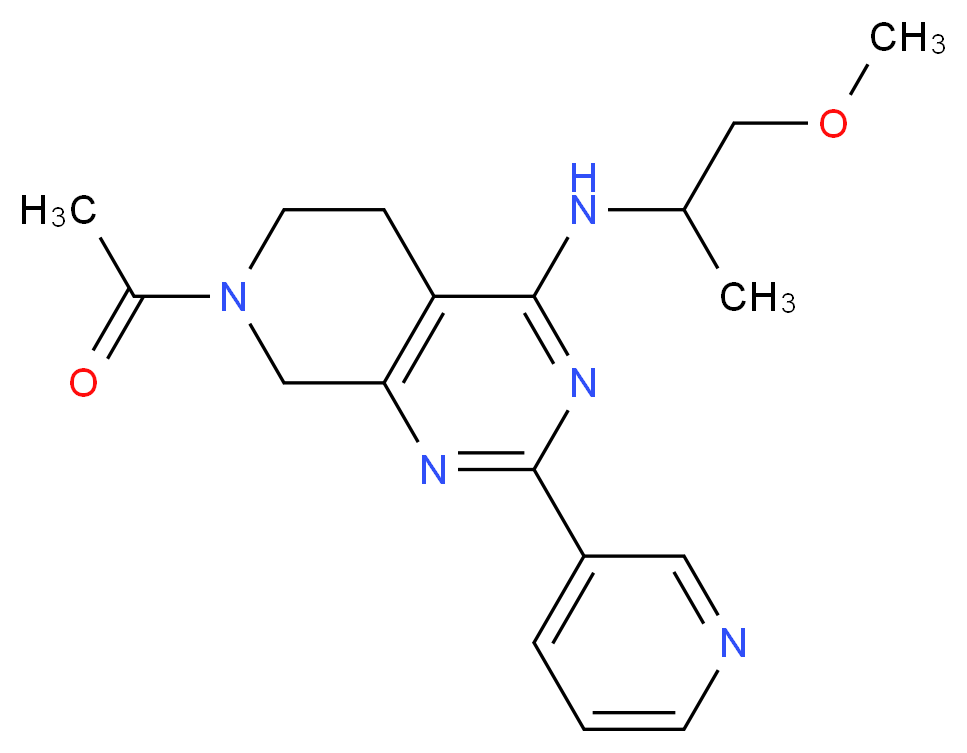 7-acetyl-N-(2-methoxy-1-methylethyl)-2-pyridin-3-yl-5,6,7,8-tetrahydropyrido[3,4-d]pyrimidin-4-amine_分子结构_CAS_)
