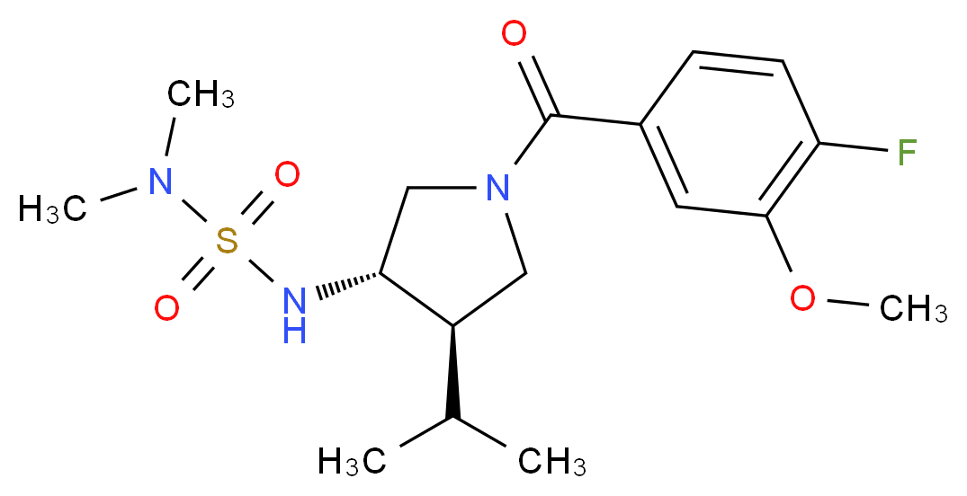 N'-[(3S*,4R*)-1-(4-fluoro-3-methoxybenzoyl)-4-isopropyl-3-pyrrolidinyl]-N,N-dimethylsulfamide_分子结构_CAS_)