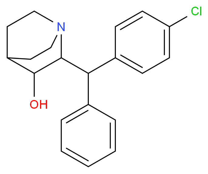 2-[(4-chlorophenyl)(phenyl)methyl]-1-azabicyclo[2.2.2]octan-3-ol_分子结构_CAS_54549-19-8
