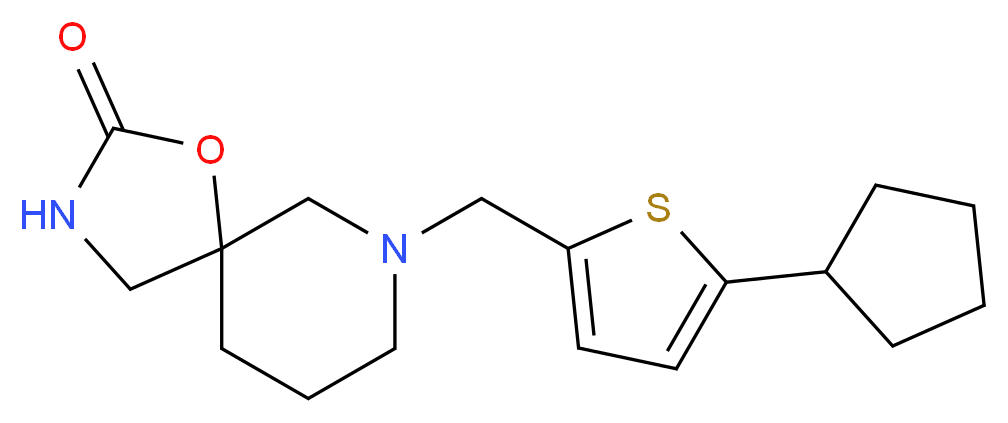 7-[(5-cyclopentyl-2-thienyl)methyl]-1-oxa-3,7-diazaspiro[4.5]decan-2-one_分子结构_CAS_)