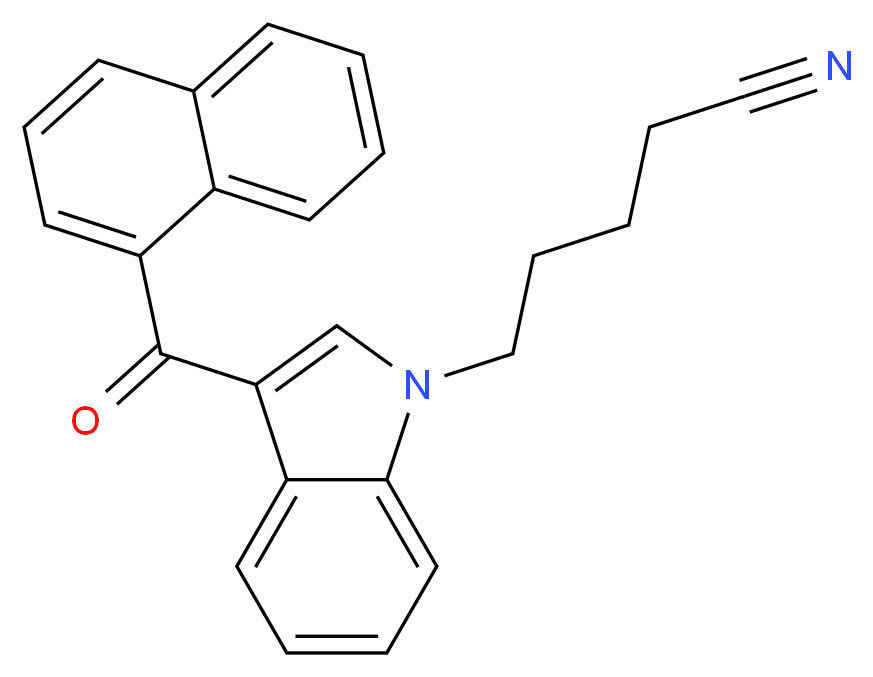 5-[3-(naphthalene-1-carbonyl)-1H-indol-1-yl]pentanenitrile_分子结构_CAS_335161-19-8