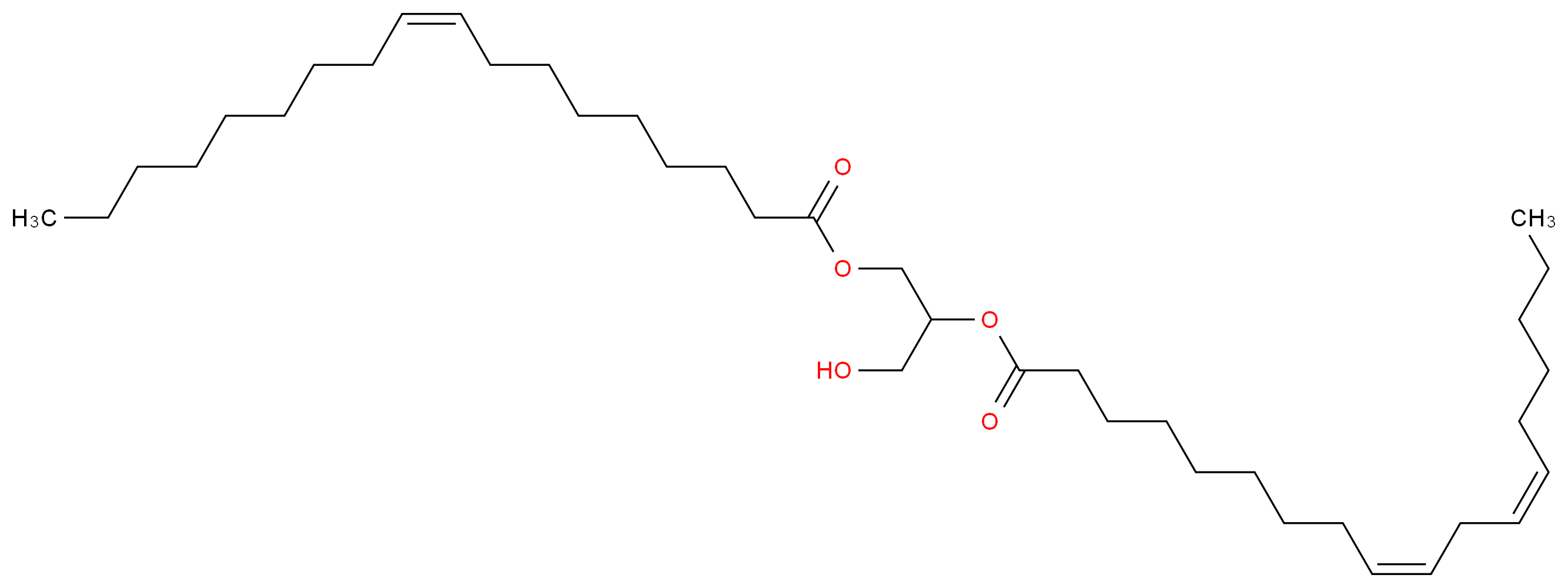 1-hydroxy-3-[(9Z)-octadec-9-enoyloxy]propan-2-yl (9Z,12Z)-octadeca-9,12-dienoate_分子结构_CAS_106292-55-1