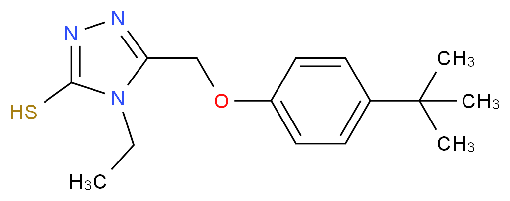 5-(4-tert-butylphenoxymethyl)-4-ethyl-4H-1,2,4-triazole-3-thiol_分子结构_CAS_667437-94-7