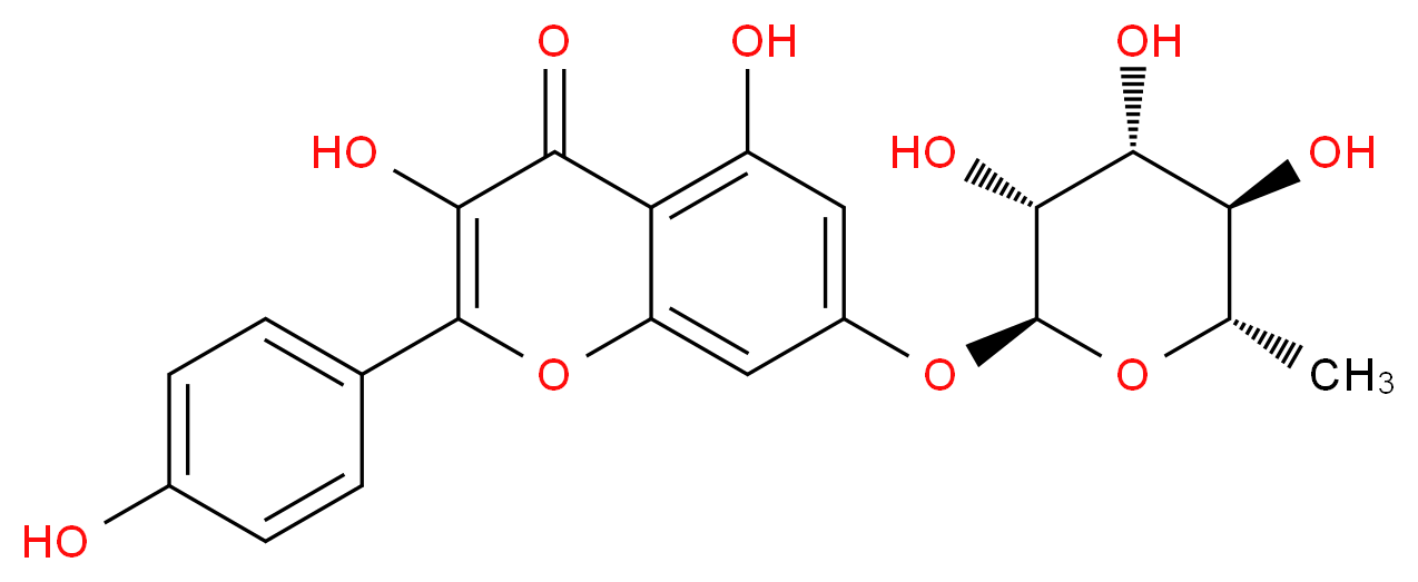 Kaempferol 7-O-rhamnoside_分子结构_CAS_20196-89-8)