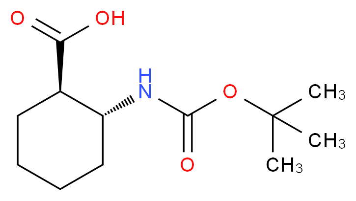 trans-2-((tert-Butoxycarbonyl)aMino)cyclohexanecarboxylic acid_分子结构_CAS_209128-50-7)