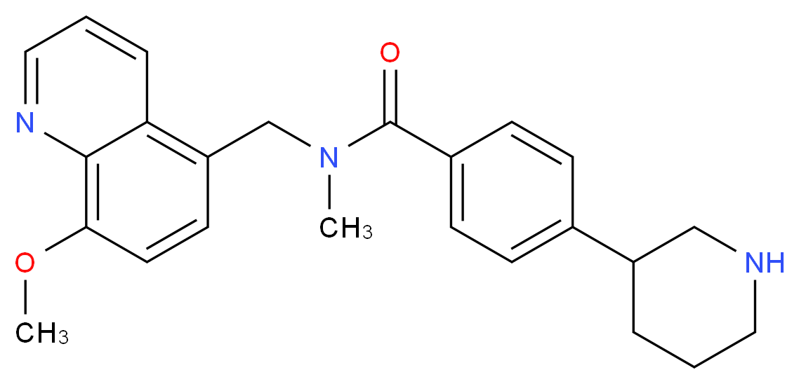 N-[(8-methoxyquinolin-5-yl)methyl]-N-methyl-4-piperidin-3-ylbenzamide_分子结构_CAS_)