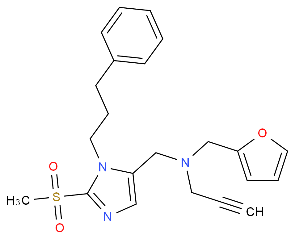 (2-furylmethyl){[2-(methylsulfonyl)-1-(3-phenylpropyl)-1H-imidazol-5-yl]methyl}2-propyn-1-ylamine_分子结构_CAS_)