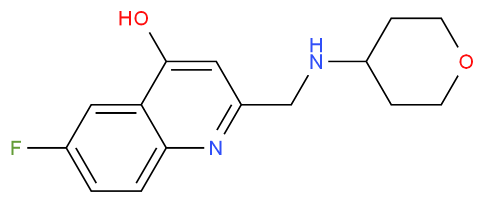 6-fluoro-2-[(tetrahydro-2H-pyran-4-ylamino)methyl]quinolin-4-ol_分子结构_CAS_)