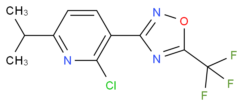 2-Chloro-6-isopropyl-3-[5-(trifluoromethyl)-1,2,4-oxadiazol-3-yl]pyridine_分子结构_CAS_)