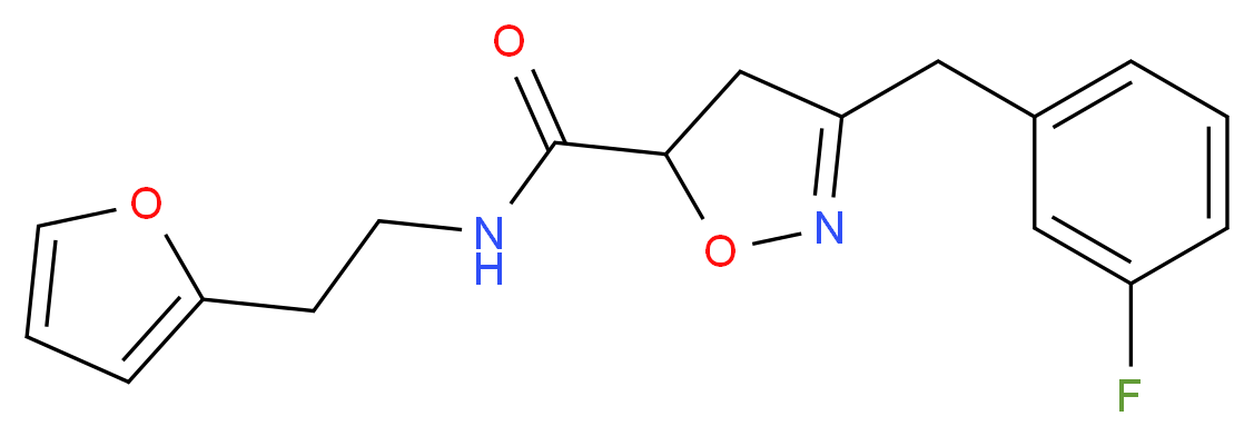 3-(3-fluorobenzyl)-N-[2-(2-furyl)ethyl]-4,5-dihydro-5-isoxazolecarboxamide_分子结构_CAS_)