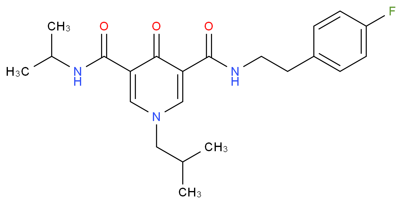 N-[2-(4-fluorophenyl)ethyl]-1-isobutyl-N'-isopropyl-4-oxo-1,4-dihydro-3,5-pyridinedicarboxamide_分子结构_CAS_)