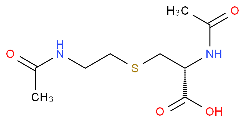 (2R)-2-acetamido-3-[(2-acetamidoethyl)sulfanyl]propanoic acid_分子结构_CAS_25515-72-4