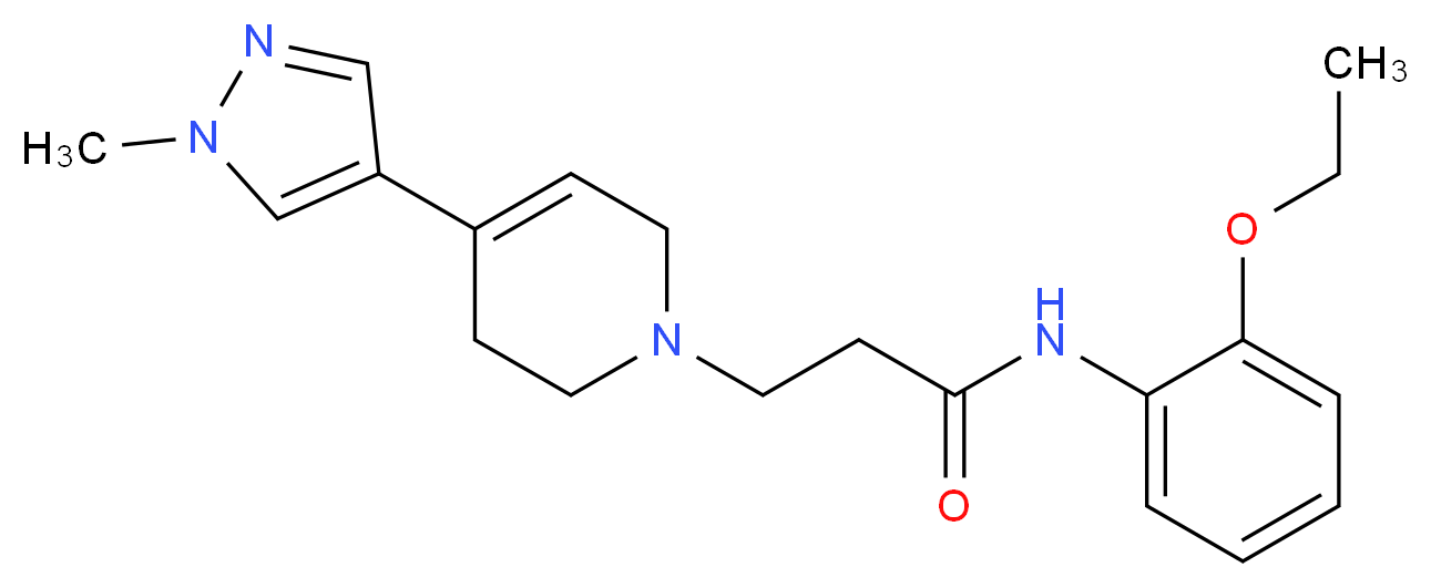 N-(2-ethoxyphenyl)-3-[4-(1-methyl-1H-pyrazol-4-yl)-3,6-dihydropyridin-1(2H)-yl]propanamide_分子结构_CAS_)