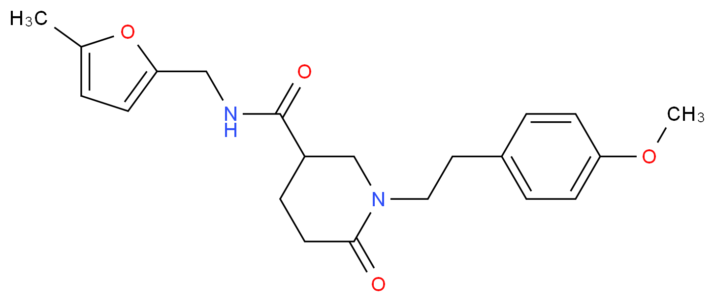1-[2-(4-methoxyphenyl)ethyl]-N-[(5-methyl-2-furyl)methyl]-6-oxo-3-piperidinecarboxamide_分子结构_CAS_)