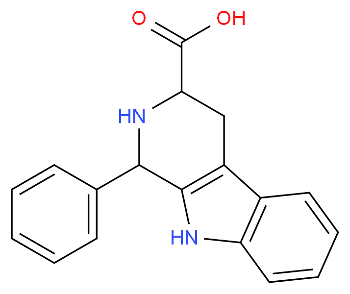 1-phenyl-1H,2H,3H,4H,9H-pyrido[3,4-b]indole-3-carboxylic acid_分子结构_CAS_82789-18-2