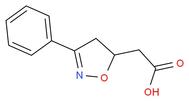 2-(3-phenyl-4,5-dihydro-1,2-oxazol-5-yl)acetic acid_分子结构_CAS_6501-72-0