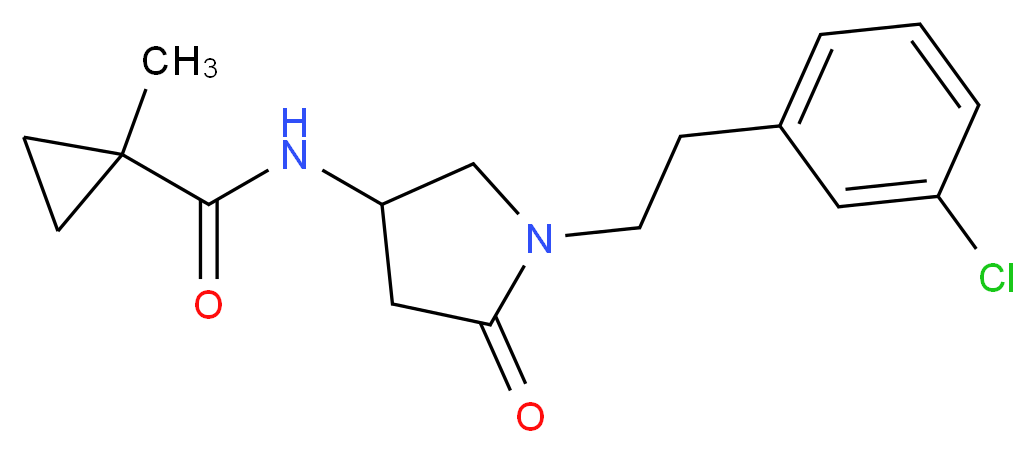 N-{1-[2-(3-chlorophenyl)ethyl]-5-oxo-3-pyrrolidinyl}-1-methylcyclopropanecarboxamide_分子结构_CAS_)