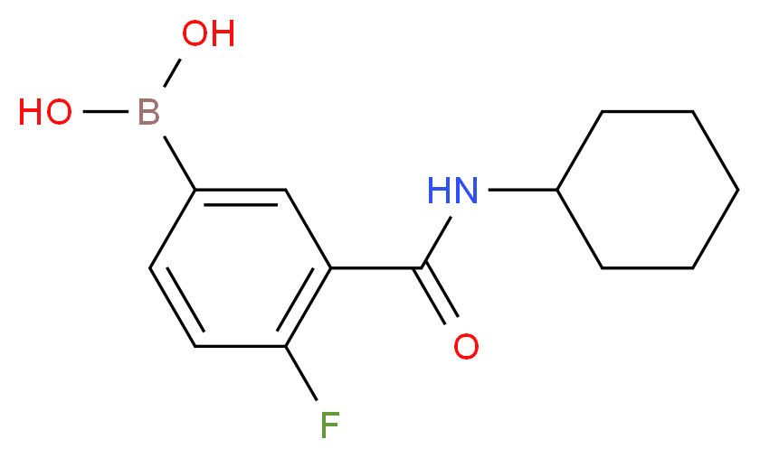 3-环己基氨甲酰基-4-氟苯硼酸_分子结构_CAS_874219-24-6)