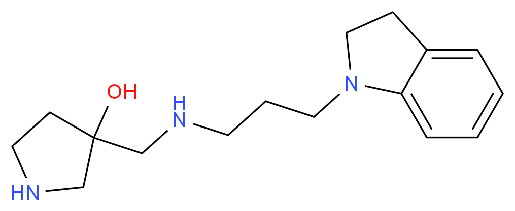 3-({[3-(2,3-dihydro-1H-indol-1-yl)propyl]amino}methyl)pyrrolidin-3-ol_分子结构_CAS_)