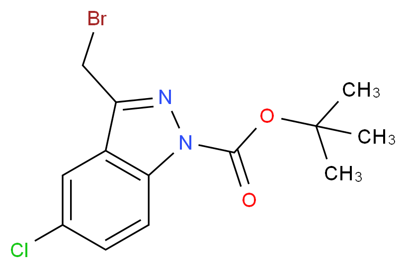 tert-butyl 3-(bromomethyl)-5-chloro-1H-indazole-1-carboxylate_分子结构_CAS_944899-43-8