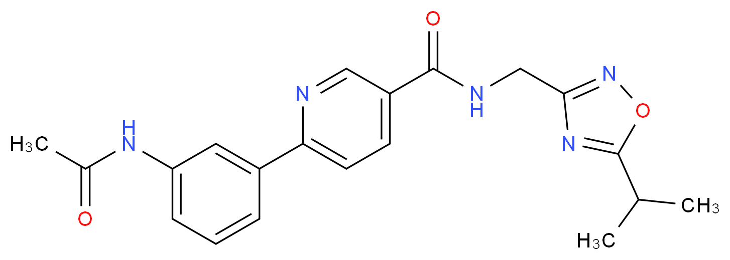 6-[3-(acetylamino)phenyl]-N-[(5-isopropyl-1,2,4-oxadiazol-3-yl)methyl]nicotinamide_分子结构_CAS_)