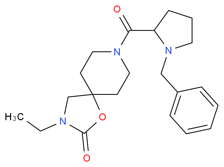 8-(1-benzylprolyl)-3-ethyl-1-oxa-3,8-diazaspiro[4.5]decan-2-one_分子结构_CAS_)