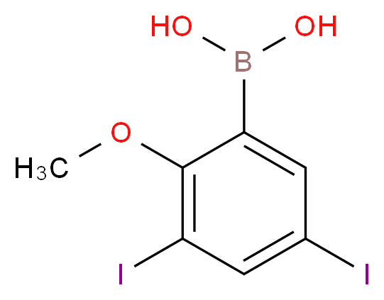 3,5-二碘-2-甲氧基苯硼酸_分子结构_CAS_1072951-59-7)