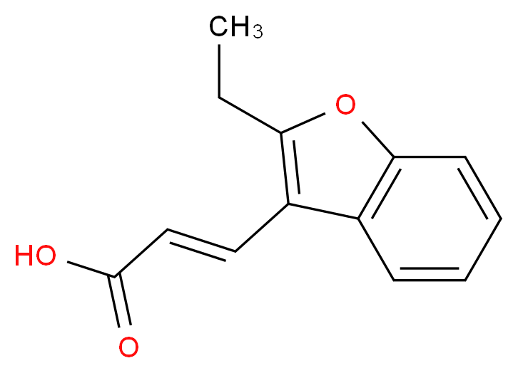 (2E)-3-(2-ethyl-1-benzofuran-3-yl)prop-2-enoic acid_分子结构_CAS_91902-94-2