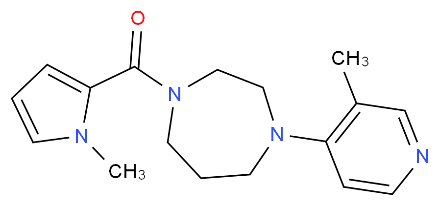 1-(3-methyl-4-pyridinyl)-4-[(1-methyl-1H-pyrrol-2-yl)carbonyl]-1,4-diazepane_分子结构_CAS_)