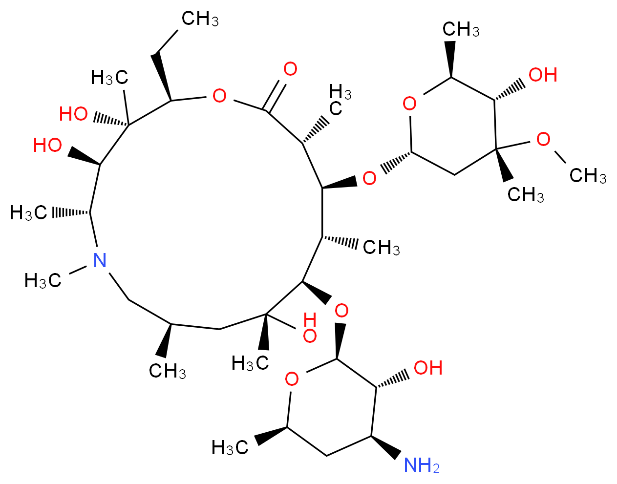 3'-N,N-Di(desmethyl) Azithromycin_分子结构_CAS_612069-27-9)