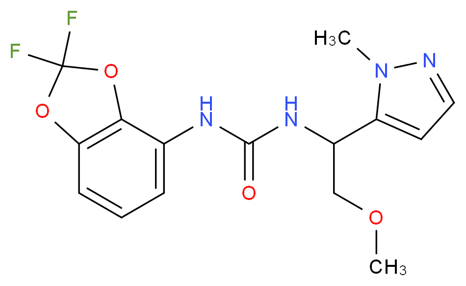 N-(2,2-difluoro-1,3-benzodioxol-4-yl)-N'-[2-methoxy-1-(1-methyl-1H-pyrazol-5-yl)ethyl]urea_分子结构_CAS_)