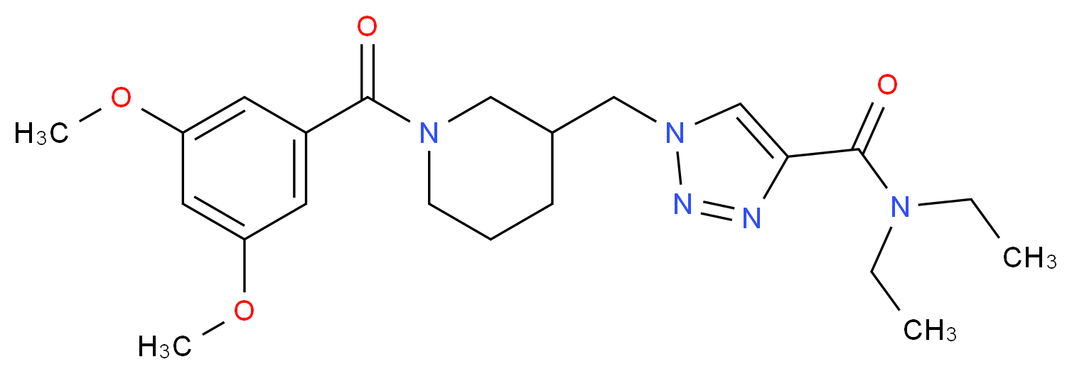 1-{[1-(3,5-dimethoxybenzoyl)-3-piperidinyl]methyl}-N,N-diethyl-1H-1,2,3-triazole-4-carboxamide_分子结构_CAS_)
