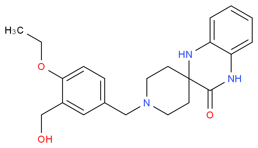 1-[4-ethoxy-3-(hydroxymethyl)benzyl]-1',4'-dihydro-3'H-spiro[piperidine-4,2'-quinoxalin]-3'-one_分子结构_CAS_)