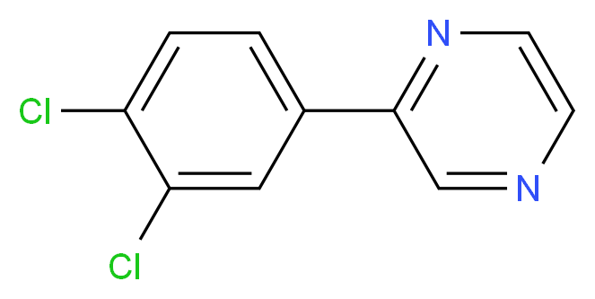 2-(3,4-dichlorophenyl)pyrazine_分子结构_CAS_)